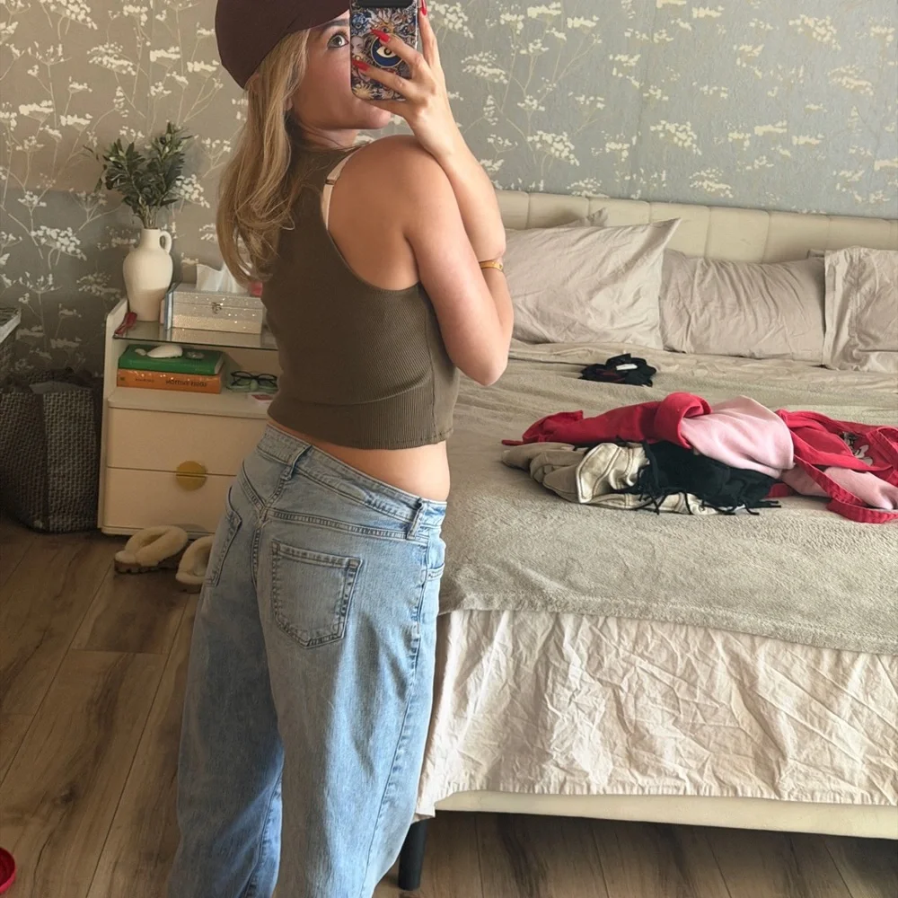 Von Dutch Kahki Brown Graphic Tank Top - Picture 4 of 5